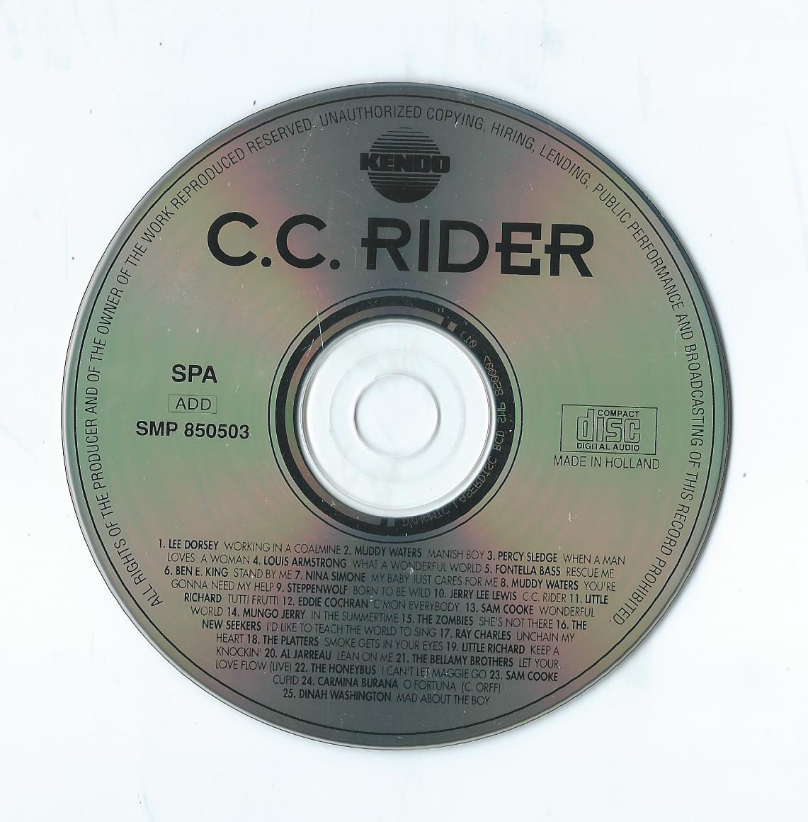 CD – Various - C.C. RIDER - SONGS KNOWN FROM THE TV COMMERCIALS - 1993
