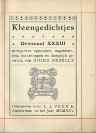 Kleengedichtjes 1. Driemaal XXXIII – Guido Gezelle – 1925