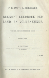 BEKNOPT LEERBOEK DER LAND- EN VOLKENKUNDE – P.R. BOS – J.F. NIERMEYER - 1919