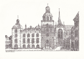 Prent – GOES – STADHUIS – zwart-wit – 1974
