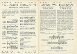 HAWKES POCKET SCORE – BEETHOVEN SYMPHONY 9 OPUS 125 - 1941