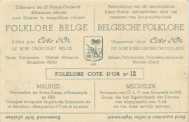 Kaarten - Cote d’Or – BELGISCHE FOLKLORE – 19 (17 en 2 dubbele) van 125 - 1947