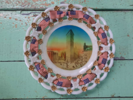 Wit glazen borden  souvenir Amerika