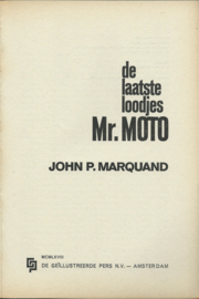 De patiënte van DOKTER TALBOT - KAY HAMILTON - De laatste loodjes MR.MOTO -  JOHN P. MARQUAND – 1968
