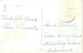 Ansichtkaart – passagiersschip m.s. Sibajak – 2 - ca. 1955