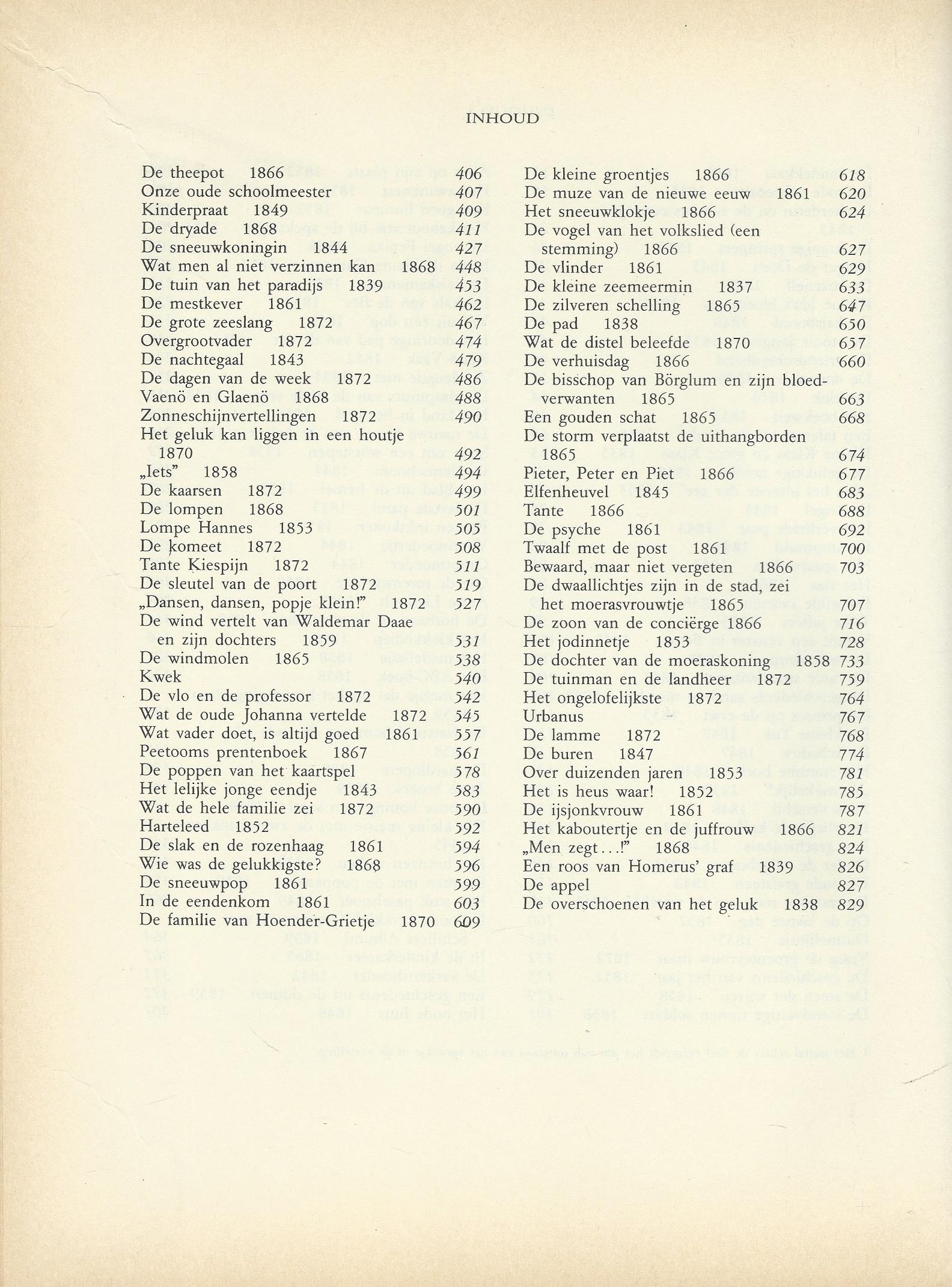 SPROOKJES EN VERTELLINGEN – HANS CHRISTIAN ANDERSEN - 1975