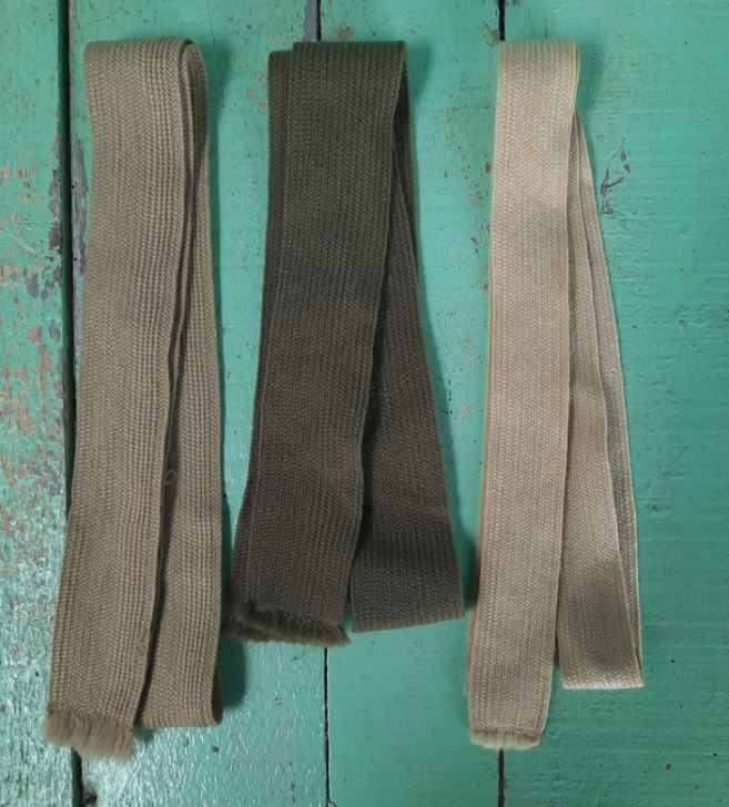 stropdas - 3 x stof – geel, khaki en groen