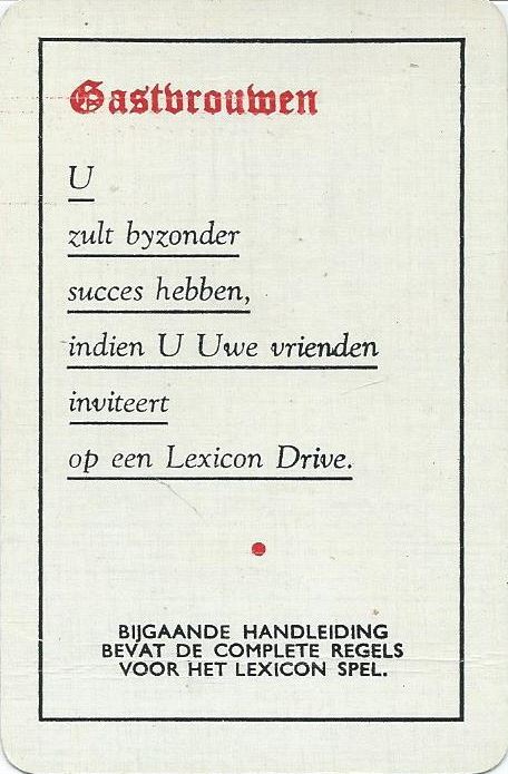 WADDINGTON'S LEXICON KAARTSPEL – ca. 1935