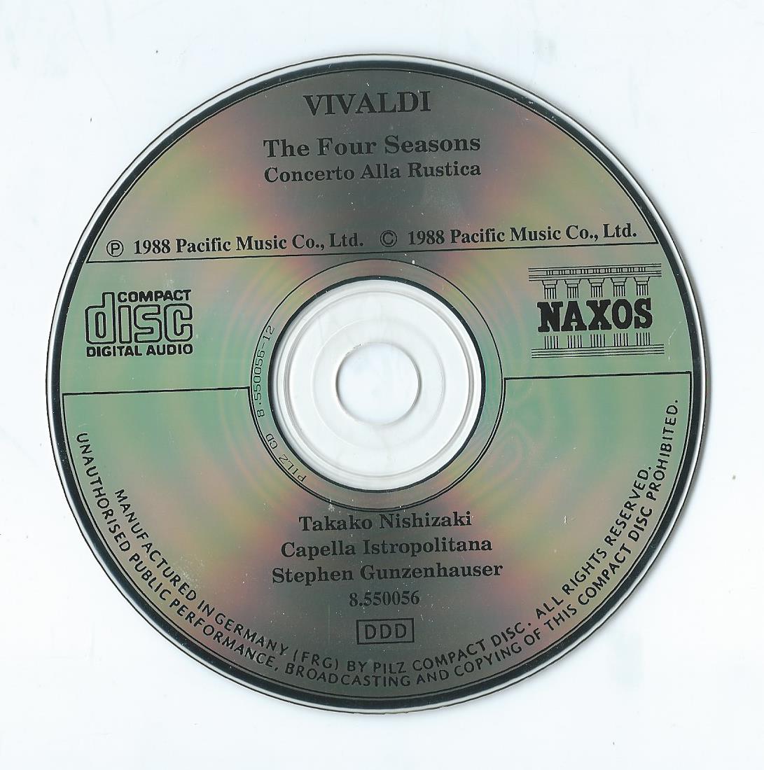 CD – VIVALDI, Takako Nishizaki - The Four Seasons, Concerto Alla Rustica, RV 151 - 1988