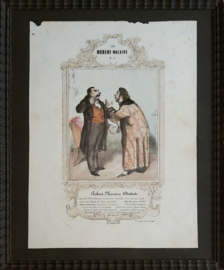 Prent - Robert-Macaire Dentiste - Honoré Daumier - IN LIJST - 1837