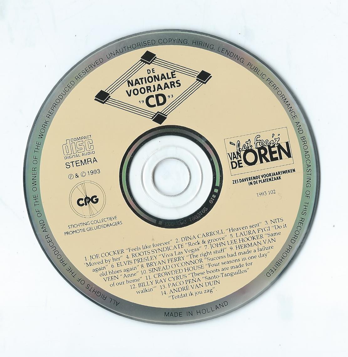 CD – Various - DE NATIONALE VOORJAARS CD 1993