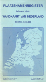 PLAATSNAMENREGISTER behorende bij de WANDKAART VAN NEDERLAND – ca. 1990