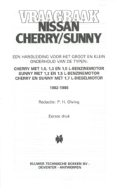 VRAAGBAAK – NISSAN CHERRY/SUNNY – BENZINE- EN DIESELMODELLEN 1982-1986 -  P.H. OLVING - 1985