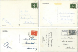 SET van 4 ansichtkaarten - Amsterdam –  1942-1964-1964