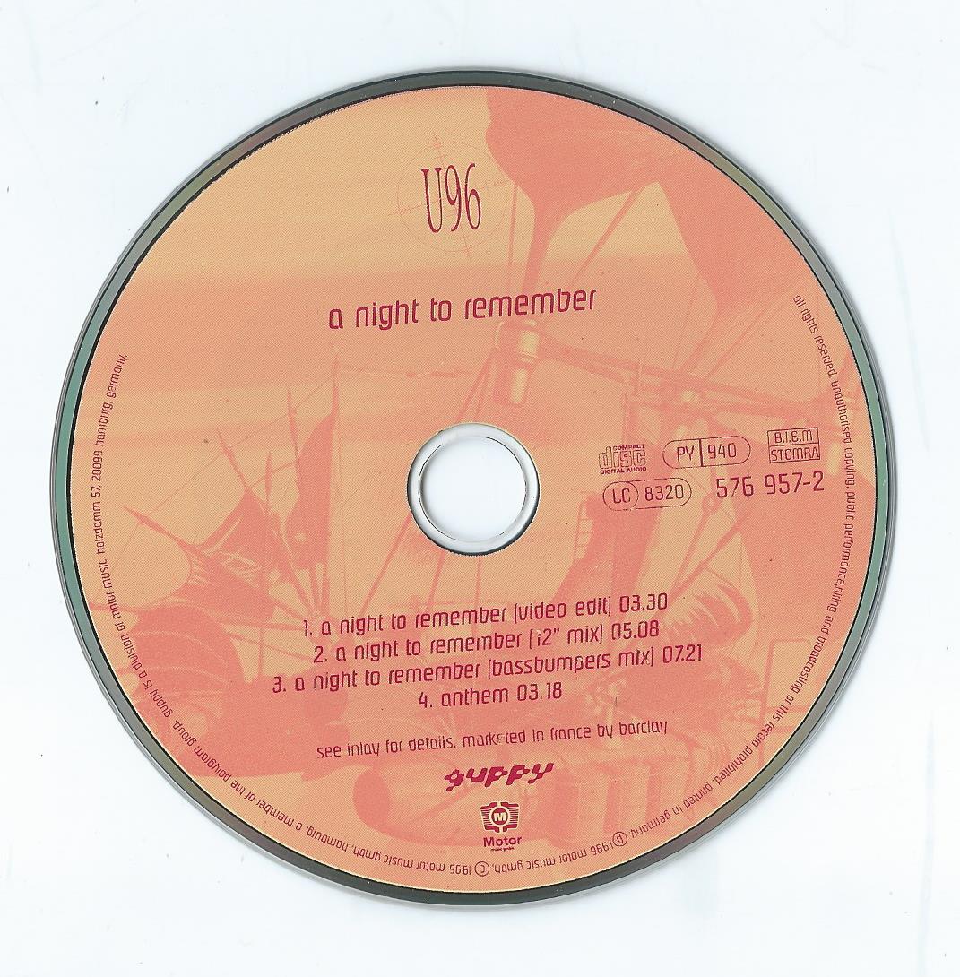 CD – Maxi-Single – U96 – a night to remember - 1996