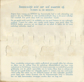 Folder – EPEDA matrassen – Sneeuwwitje – jaren ‘50