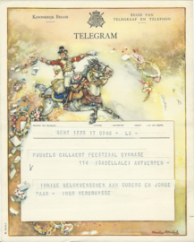 SET van 4 oude belgische telegrammen – 1948