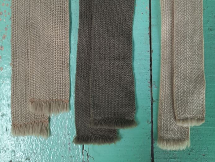 stropdas - 3 x stof – geel, khaki en groen
