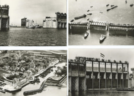 SET van 10 ansichtkaarten – Afsluiting Veerse Gat - 1961
