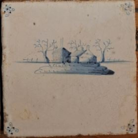 Antieke tegels – Delft – 5 stuks - ca. 19e eeuw