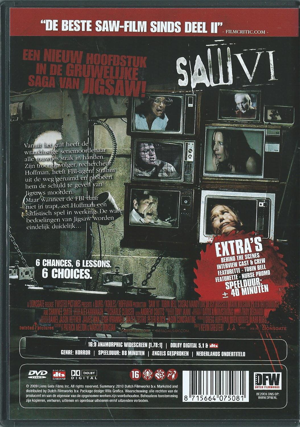 DVD – UNRATED EDITION SAW VI - 2009