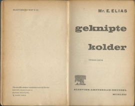 GEKNIPTE KOLDER – Mr. E. ELIAS - 1962