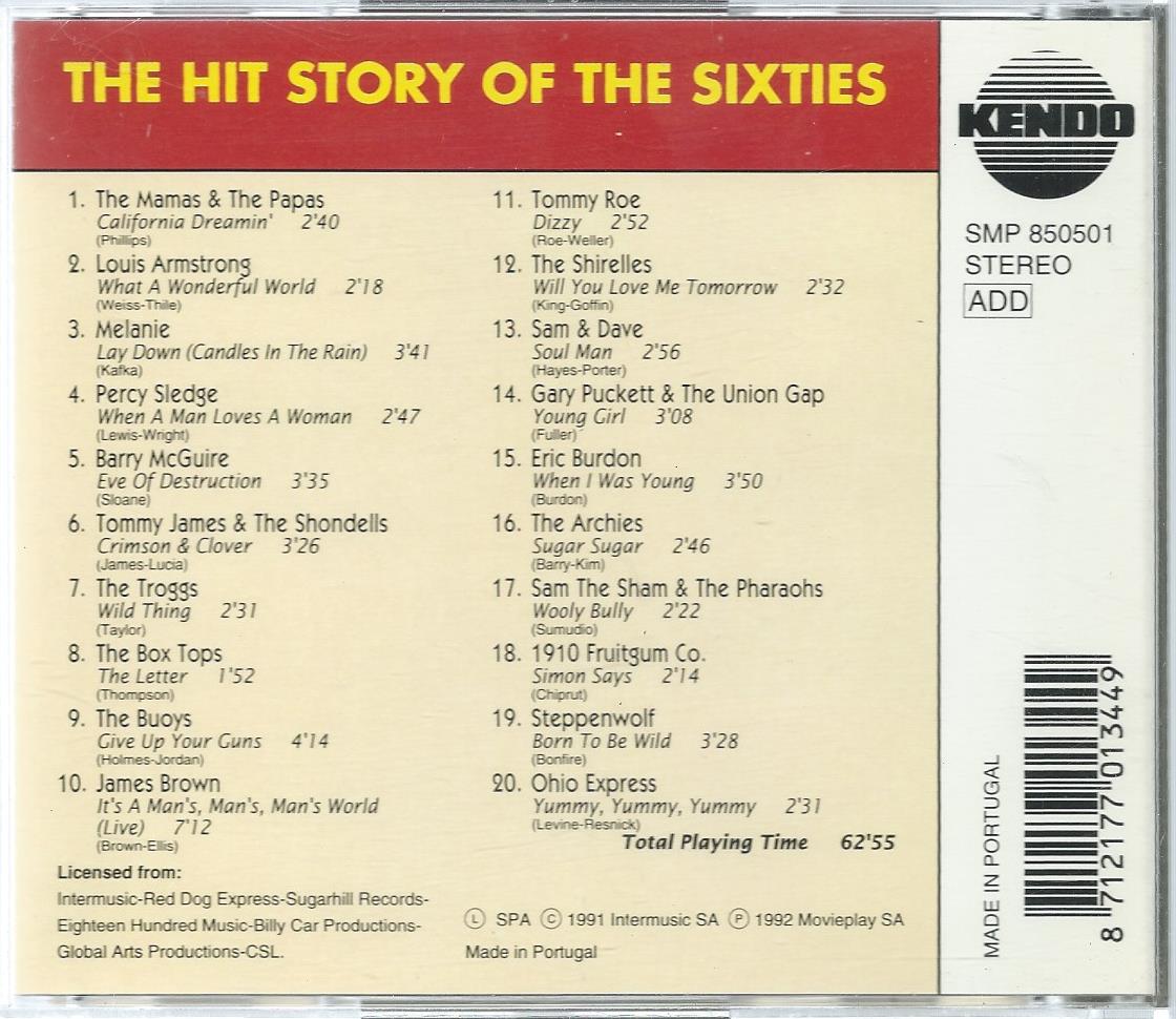 CD – Various – THE HIT STORY OF THE SIXTIES - 1992