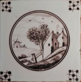 Antieke tegels, Delft, 18e eeuw – 2 stuks