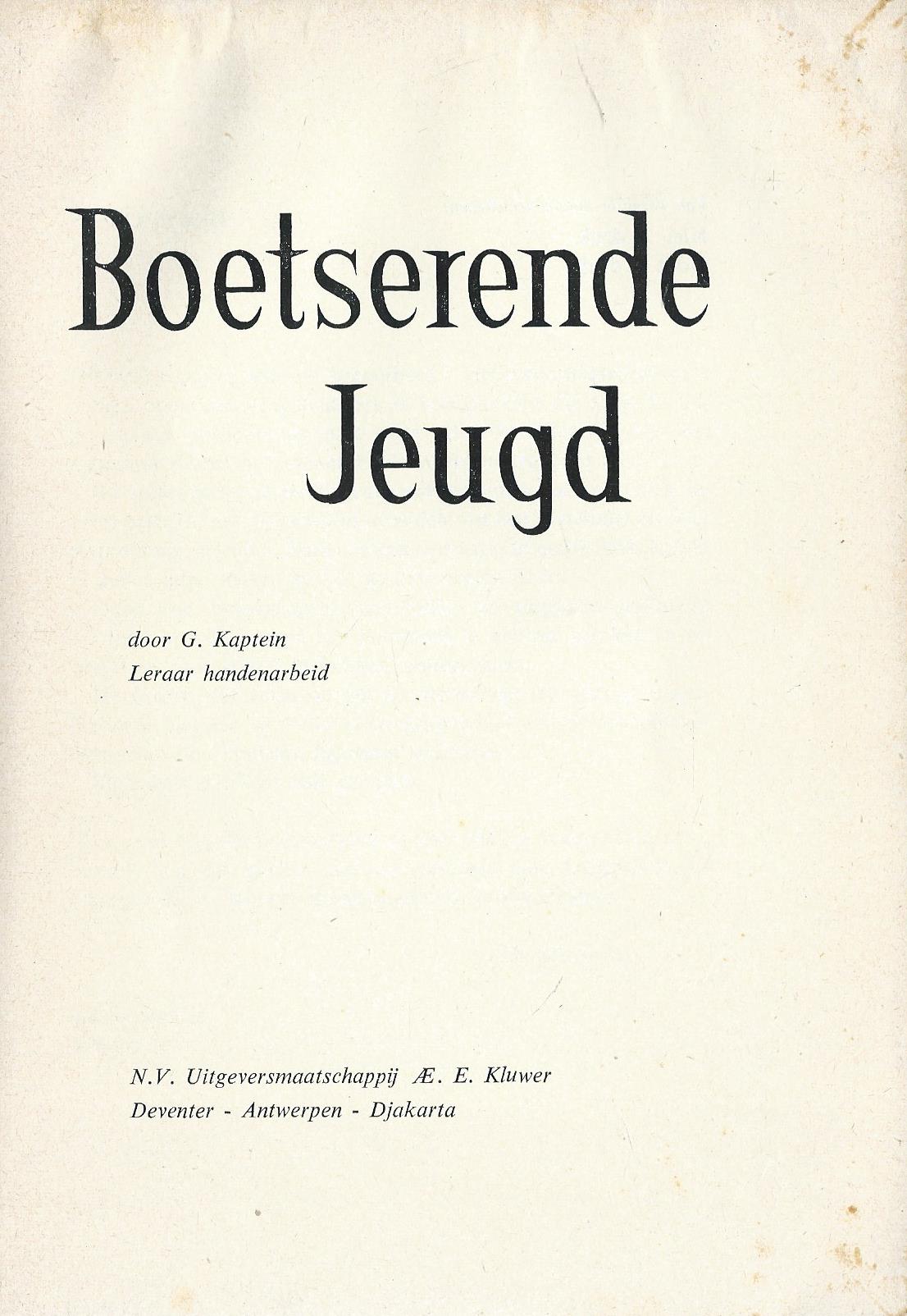Boetserende Jeugd – G. Kaptein - 1957