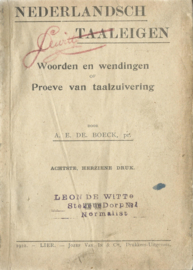 combinatie van 4 (taal-)boeken - A.. DE. BOECK pr. (2x), Dr. ARTHUR BOON en G. DE MUNCK – 1922-1924