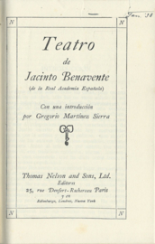 Teatro – Jacinto Benavente – ca. 1933