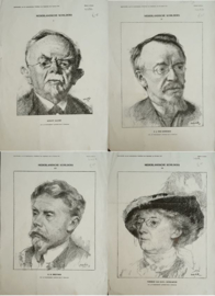 Set van 4 prenten - NEDERLANDSCHE SCHILDERS - BIJVOEGSEL , van de Amsterdammer, Weekblad voor Nederland - 1915