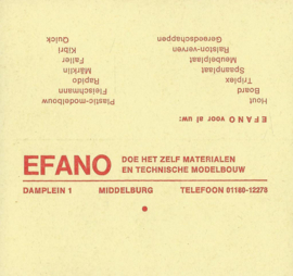 visitekaartjes EFANO Middelburg – 10 stuks – 1957-1984