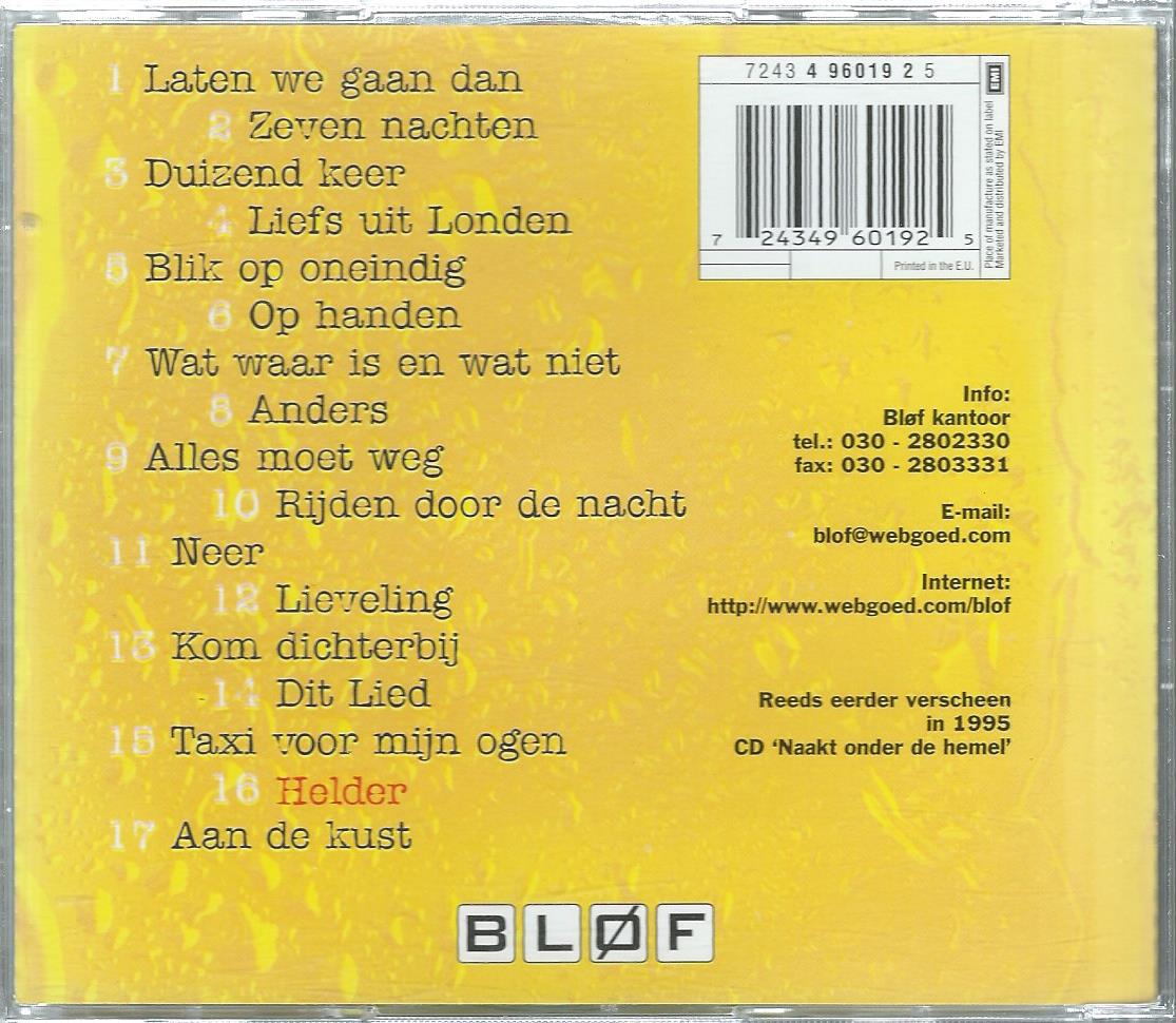 CD – BLØF – HELDER - 2 CD - 1998