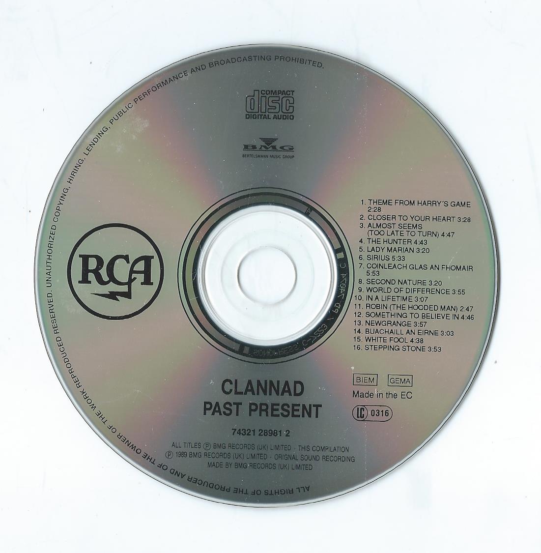 CD – CLANNAD – PAST PRESENT – 1989 (RCA)
