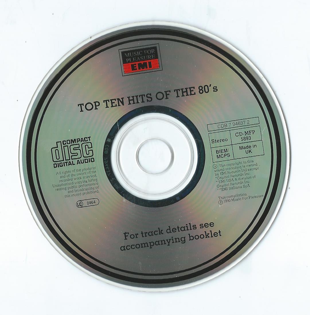 CD – Various - TOP TEN HITS OF THE 80'S - 1990