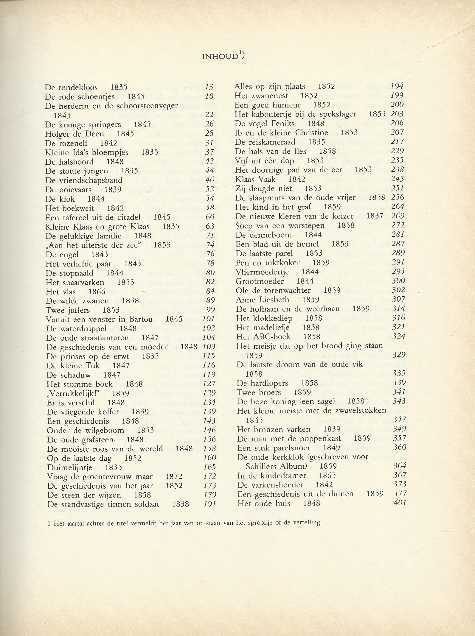 SPROOKJES EN VERTELLINGEN – HANS CHRISTIAN ANDERSEN - 1975