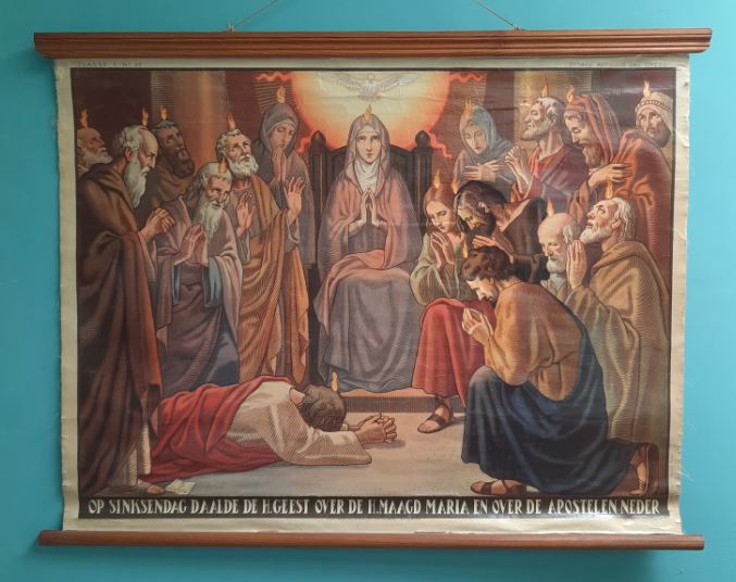 OP SINKSENDAG DAALDE DE H.GEEST OVER DE H.MAAGD MARIA EN OVER DE APOSTELEN NEDER