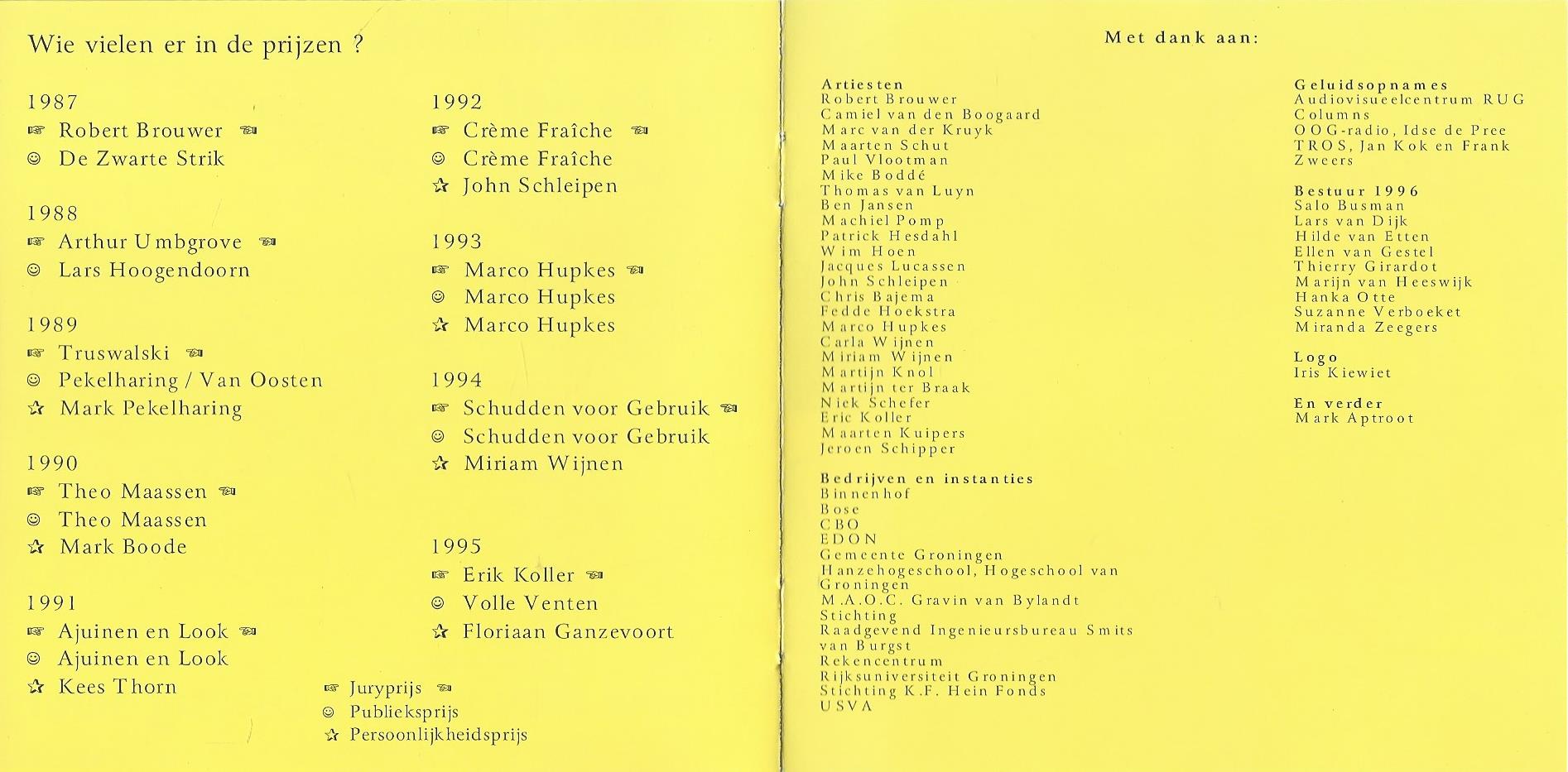 CD – Various – 10 Jaar Groninger Studenten Cabaret - 1996