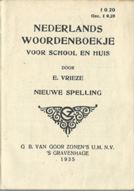 Vrieze’s Nederlands Woordenboekje – E. Vrieze – 1935