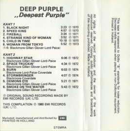 MC – DEEP PURPLE – Deepest Purple - The Very Best of Deep Purple - 1980