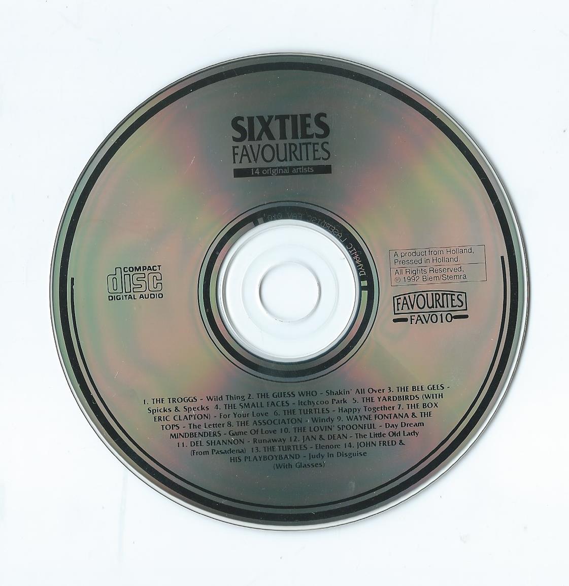 CD – Various – SIXTIES FAVOURITES - 1992