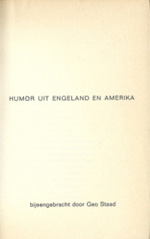 HUMOR UIT ENGELAND EN AMERIKA – SAMENGESTELD DOOR GEO STAAD - 1968