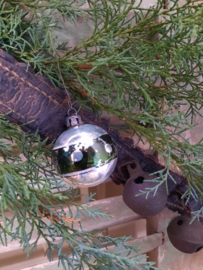 Vintage bal zilver/groen