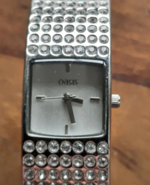 Horloge - Oasis Silver Crystal Bangle Watch B512 - 2008