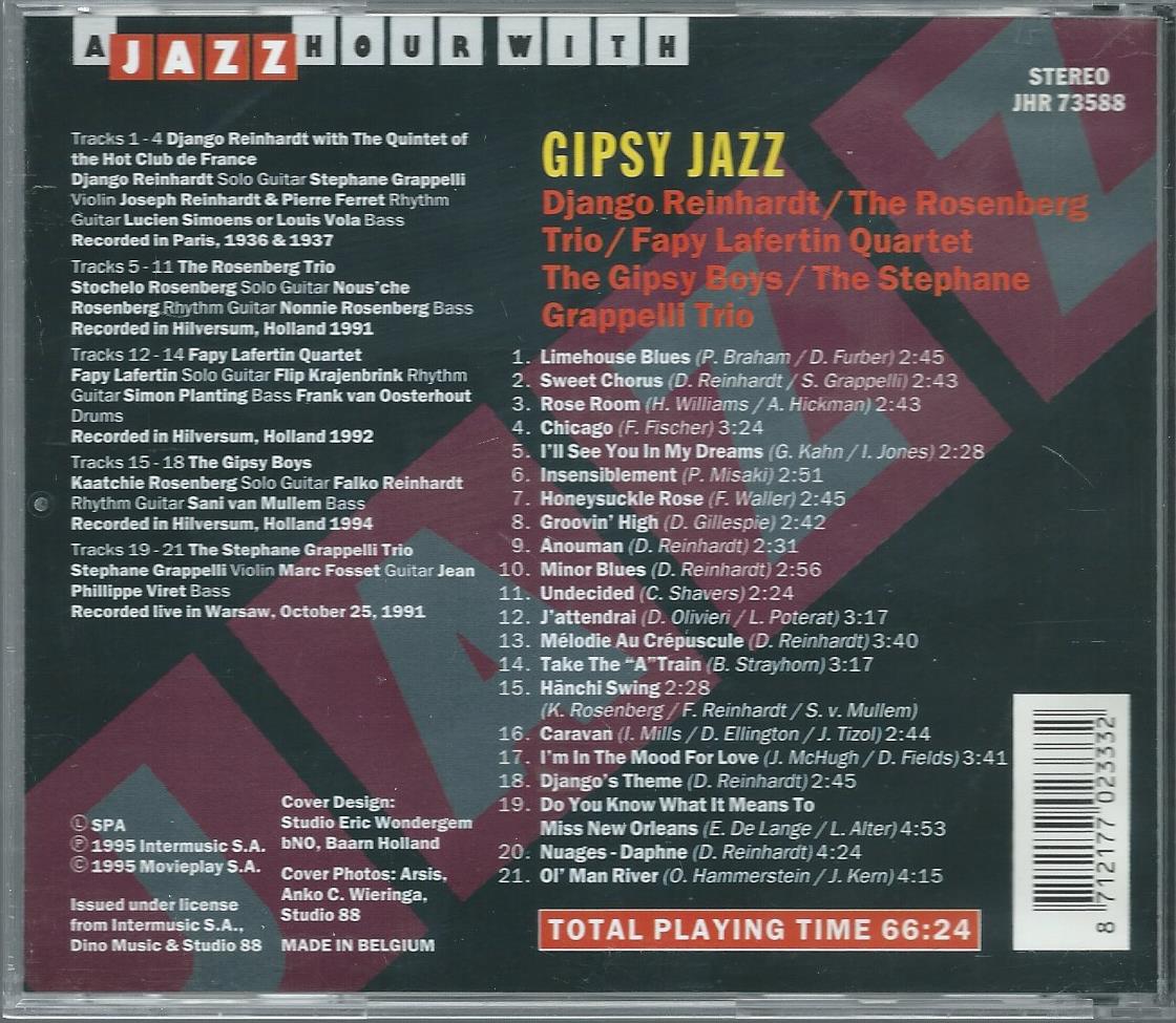 CD – GIPSY JAZZ - Django Reinhardt, The Rosenberg Trio, ... - 1995