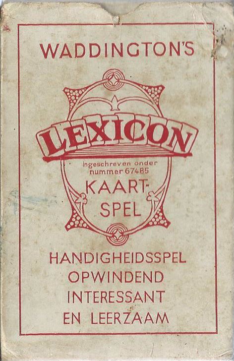 WADDINGTON'S LEXICON KAARTSPEL – ca. 1935