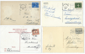 SET van 4 ansichtkaarten - Amsterdam – 1912-1957