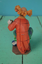 BEELD – clown – hout - Clown op fiets