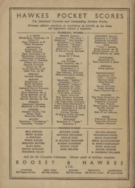 HAWKES POCKET SCORE – BEETHOVEN SYMPHONY 9 OPUS 125 - 1941